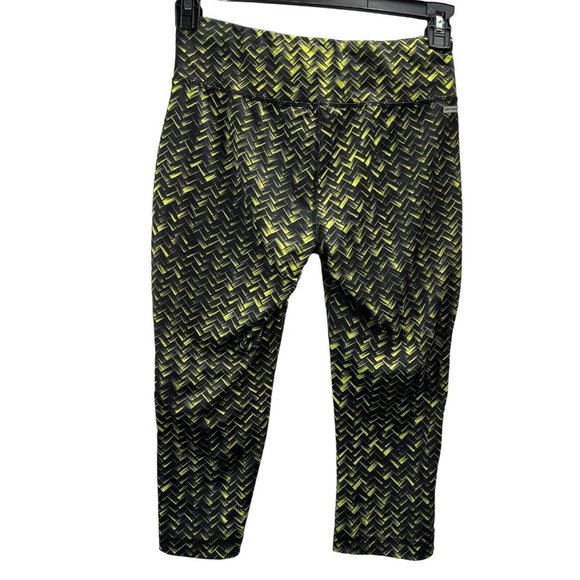Danskin Now Black & Neon Green Capri Pants Womens Size S (4-6)Pocket - Picture 2 of 10